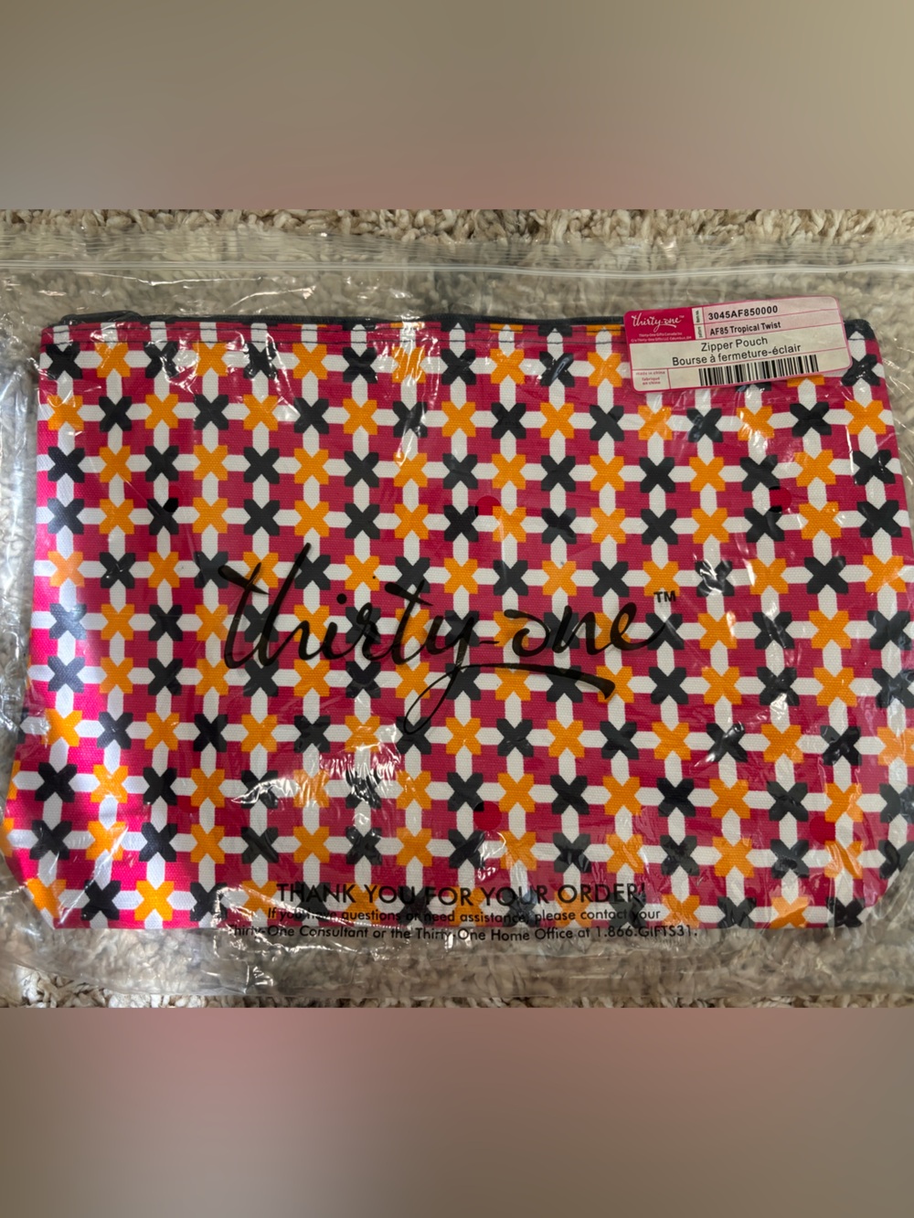 thirty-one Zipper Pouch in Tropical Twist